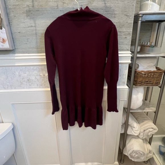 NWT new medium Anthropologie sundays Andes sweater dress burgundy mock neck - Picture 8 of 16